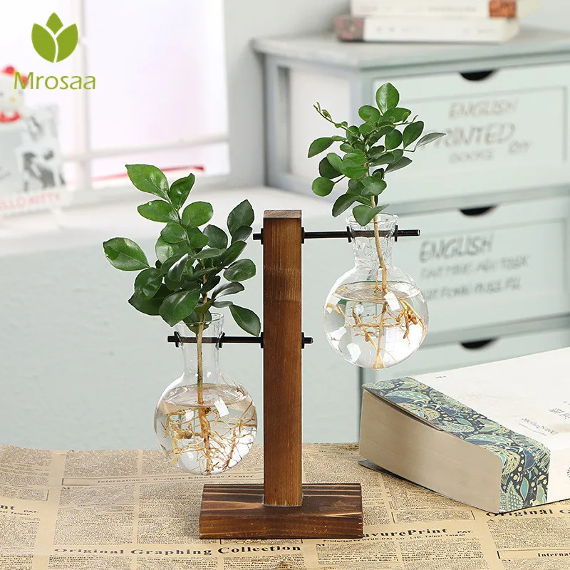 Hot Vintage Flower Pot Hydroponic Plant Vases Transparent Vase Wooden Frame Glass Tabletop Plants Home Bonsai Decor Retro Gifts
Hot Vintage Flower Pot Hydroponic Plant Vases Transparent Vase Wooden Frame Glass Tabletop Plants Home Bonsai Decor Retro Gifts