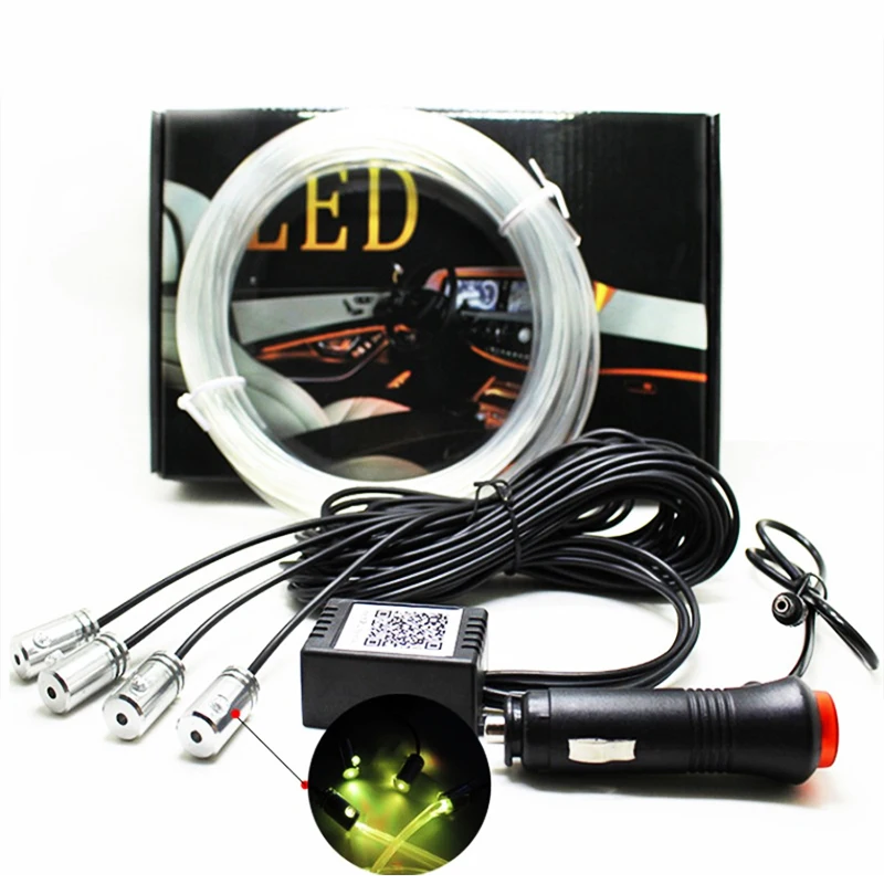 1 set 4 in 1 RGB LED with 6M Car Interior Decor Neon EL Fiber Optical Strip Light Bluetooth App Control 12V Atmosphere Light
1 set 4 in 1 RGB LED with 6M Car Interior Decor Neon EL Fiber Optical Strip Light Bluetooth App Control 12V Atmosphere Light