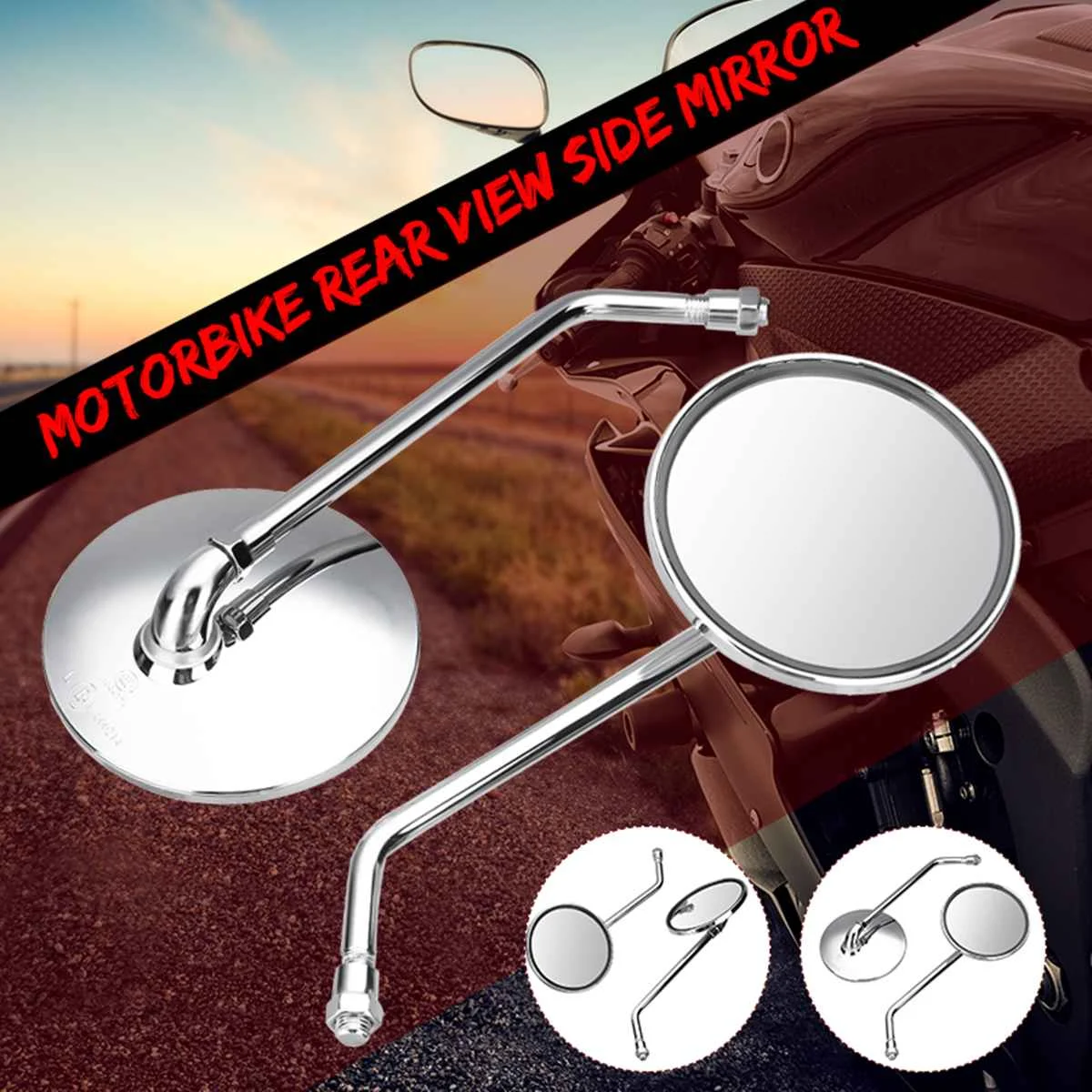 

22 мм (7/8 ") круглый мотоцикл боковые зеркала заднего вида зеркало заднего вида Ретро Солнечные для Harley Davidson Sportster Ryca двигатели зеркала заднего вида