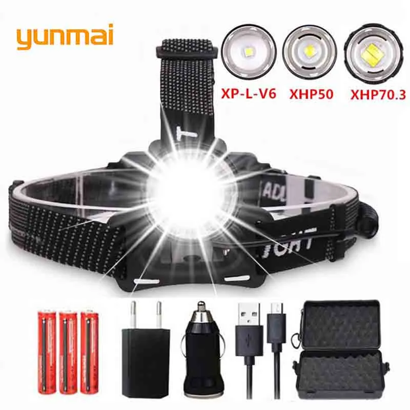 30000LM headlight XHP70.3 LED Headlamp XP-L-V6 Head Lamp Fishing lighting bicycle Light Flashlight Torch Lantern For Camping
30000LM headlight XHP70.3 LED Headlamp XP-L-V6 Head Lamp Fishing lighting bicycle Light Flashlight Torch Lantern For Camping
