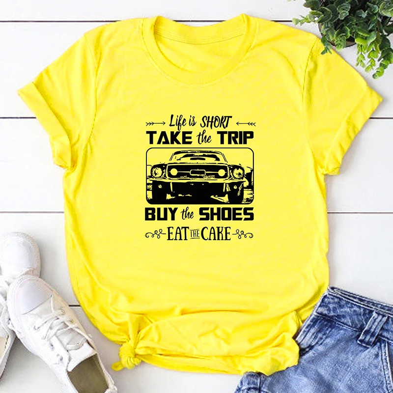 Women Short Sleeve T-shirt O Neck Car Letters Print 5XL Plus Size T Shirt Women TAKE the Trip Cotton Cool Tshirt Casual Tops 5XL
Women Short Sleeve T-shirt O Neck Car Letters Print 5XL Plus Size T Shirt Women TAKE the Trip Cotton Cool Tshirt Casual Tops 5XL