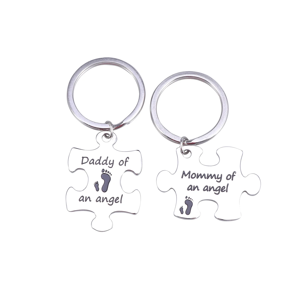 2-Piece Puzzle Nickle-free Eco-friendly Mommy Daddy of an Angel Keychain Set Miscarriage Jewelry Baby Memorial Gift
2-Piece Puzzle Nickle-free Eco-friendly Mommy Daddy of an Angel Keychain Set Miscarriage Jewelry Baby Memorial Gift