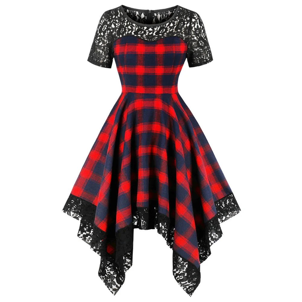 Joineles Brand Designer Women Red Checked Vintage Dress Lace Patchwork Party Vestidos Audrey Hepburn Rockabilly 60s Swing Dress
Joineles Brand Designer Women Red Checked Vintage Dress Lace Patchwork Party Vestidos Audrey Hepburn Rockabilly 60s Swing Dress