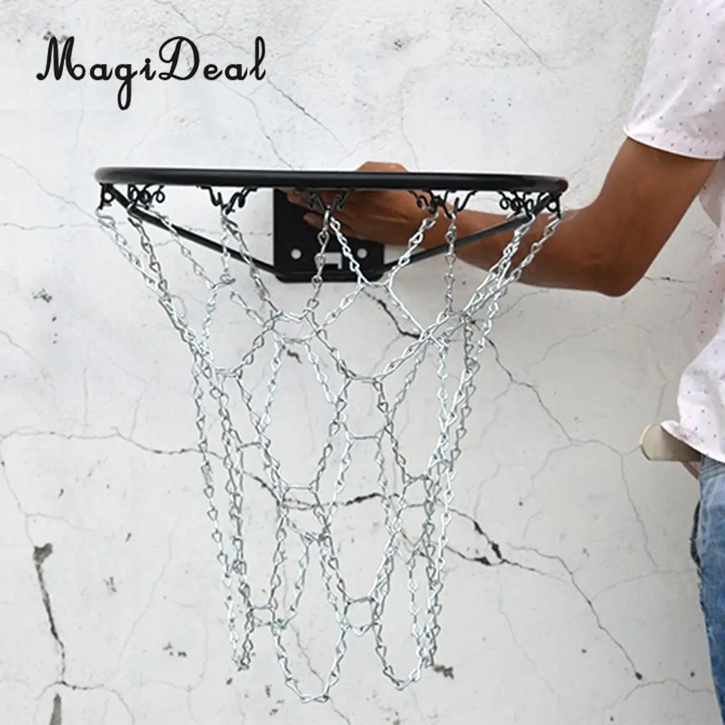 MagiDeal Heavy Duty Metal Chain Link Basketball Net for Standard Indoor or Outdoor Team Sports Basketball Hoop Rim Silver
MagiDeal Heavy Duty Metal Chain Link Basketball Net for Standard Indoor or Outdoor Team Sports Basketball Hoop Rim Silver
