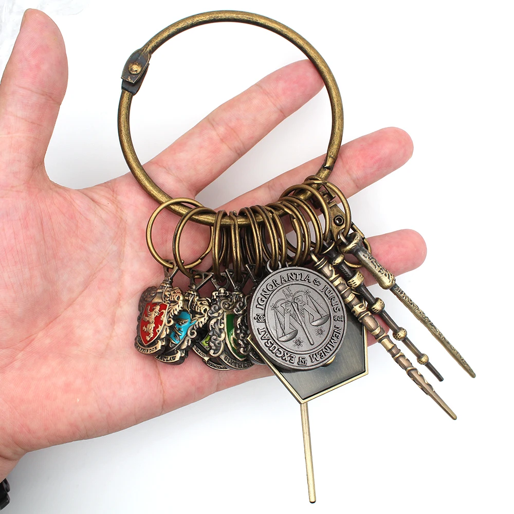 OHCOMICS 11pcs Harri Potter HP Harry Gryffindor/Hogwarts School Magic Wands Metal Keychain Keyring Pendants Jewelry Key Rings
OHCOMICS 11pcs Harri Potter HP Harry Gryffindor/Hogwarts School Magic Wands Metal Keychain Keyring Pendants Jewelry Key Rings