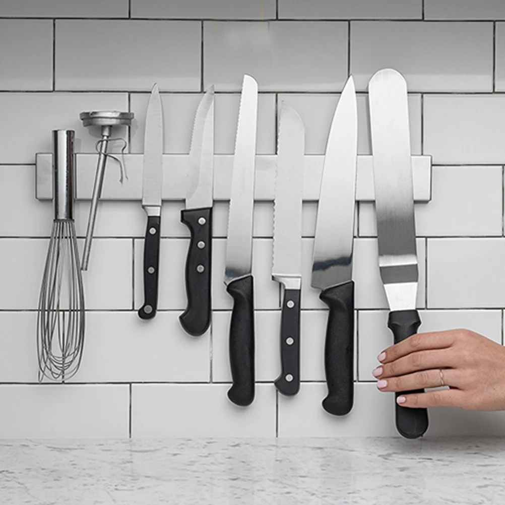 1pc Magnetic Bar Sturdy Wall Mounted 304 Stainless Steel Bar Knife Holder Utensil Holder for Kitchen Restaurant
1pc Magnetic Bar Sturdy Wall Mounted 304 Stainless Steel Bar Knife Holder Utensil Holder for Kitchen Restaurant