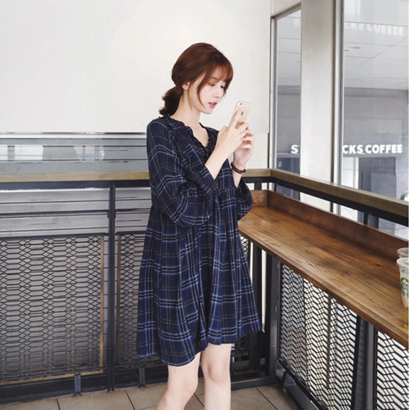 2019 Summer Oversized Women Plaid Kawaii Mini Dress V-Neck Empire A-Line Long Sleeve Party Dress Loose Vestidos Cute Clothing
2019 Summer Oversized Women Plaid Kawaii Mini Dress V-Neck Empire A-Line Long Sleeve Party Dress Loose Vestidos Cute Clothing