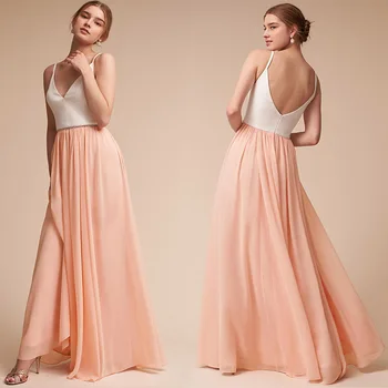 Simple V-neck Chiffon Vestidos De Festa Backless Beading A-line Long Bridesmaid Dresses 2020 Robe De Soiree Wedding Prom Gowns 
Simple V-neck Chiffon Vestidos De Festa Backless Beading A-line Long Bridesmaid Dresses 2020 Robe De Soiree Wedding Prom Gowns