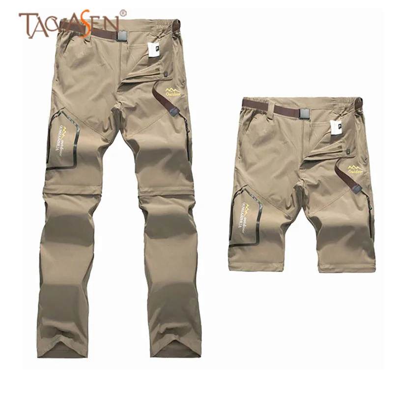 

TACVASEN Hiking Pants Quick Dry Trekking Trousers Outdoor Waterproof Pants Men Removable Climbing Trousers Summer Fishing Pants