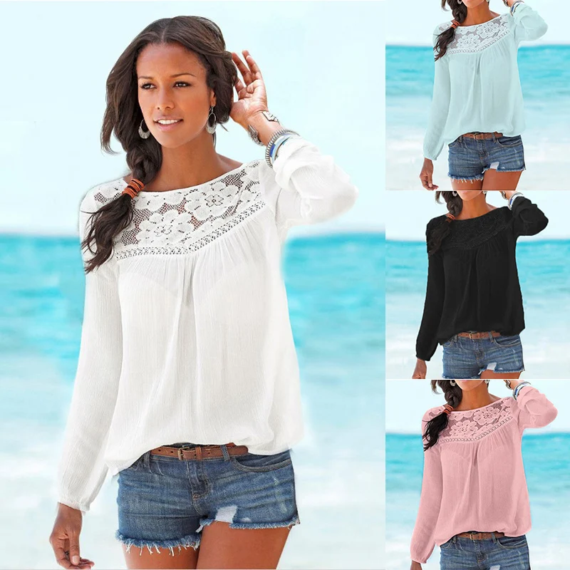 Plus Size 3XL Ladies Women Lace Blouse shirt long Sleeve o neck Tops Elegant Patchwork Women Shirt Blusa Blouses
Plus Size 3XL Ladies Women Lace Blouse shirt long Sleeve o neck Tops Elegant Patchwork Women Shirt Blusa Blouses