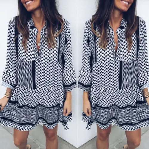 2019 Women Loose Casual Skater Swing Dress V-neck Long Sleeve Ruffle Short Mini Dress
2019 Women Loose Casual Skater Swing Dress V-neck Long Sleeve Ruffle Short Mini Dress