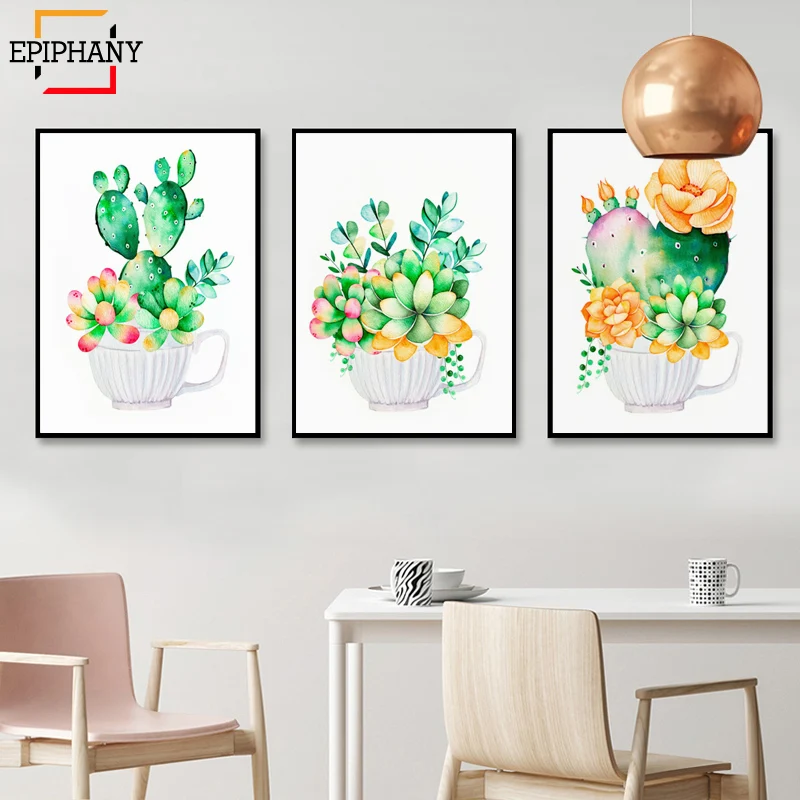 Nursery Wall Art Cactus Print Watercolor Succulent Flowers Painting Picture Nordic Home Decor Botanical Print for Living Room
Nursery Wall Art Cactus Print Watercolor Succulent Flowers Painting Picture Nordic Home Decor Botanical Print for Living Room