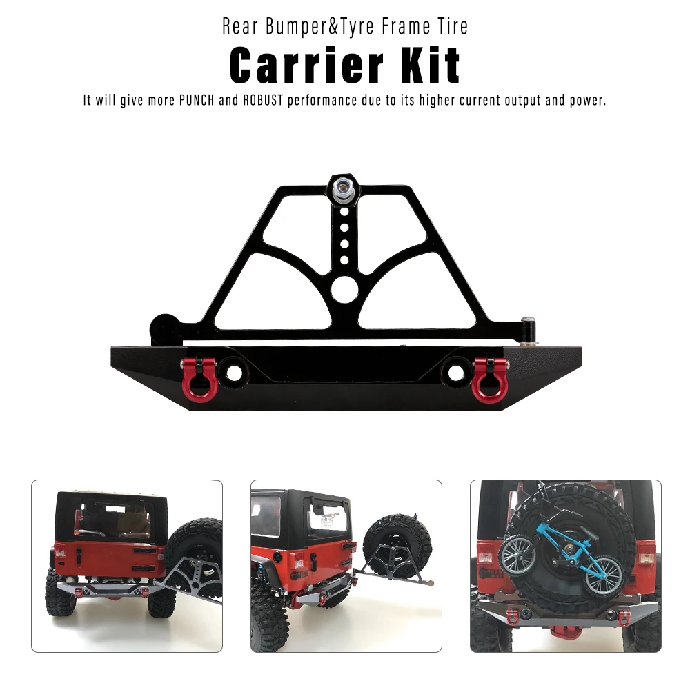 Metal Rear Bumper w/ Tyre Frame Tire Carrier Kit for 1/10 Traxxas HSP Redcat RC4WD Tamiya Axial SCX10 D90 HPI RC Crawler Car | Игрушки и