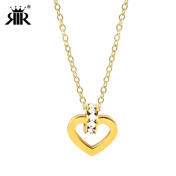 RIR Simple Style Openwork Heart Shaped Crystal Round Necklace Stainless Steel Exquisite Woman Jewellery Necklace Give Her Gift
RIR Simple Style Openwork Heart Shaped Crystal Round Necklace Stainless Steel Exquisite Woman Jewellery Necklace Give Her Gift