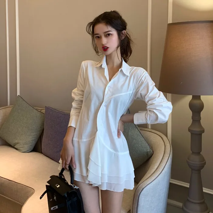 Lychee Girls Ruffles Irregular Women Blouses Shirts Long Sleeve Turn Down Collar Female Blouses Causal Slim Shirts
Lychee Girls Ruffles Irregular Women Blouses Shirts Long Sleeve Turn Down Collar Female Blouses Causal Slim Shirts