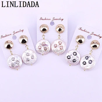 New Arrival 5Pair Fashion Round Coin shape Freshwater Pearls Dangle Earrings For Women Jewelry
New Arrival 5Pair Fashion Round Coin shape Freshwater Pearls Dangle Earrings For Women Jewelry