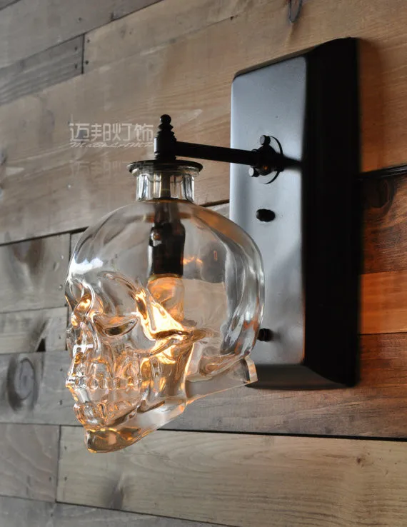 Loft Nordic Industrial Designer Retro Skull Glass Bottle Wall Lamp Corridor Lamp
Loft Nordic Industrial Designer Retro Skull Glass Bottle Wall Lamp Corridor Lamp