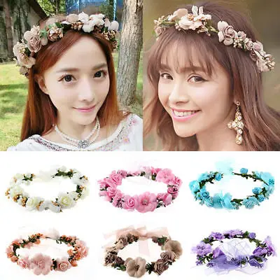 Women Crown Flower Headband Wedding Bridal Boho Hair Accessories Korean Fashion Ladies Party Elegant Headwear New Hot Sale |