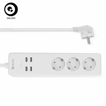 DIGOO DG-PS01 EU Plug Smart Power Strip Work with Alexa Smart Home USB Port Remote Control Four Socket 2200W Durable
DIGOO DG-PS01 EU Plug Smart Power Strip Work with Alexa Smart Home USB Port Remote Control Four Socket 2200W Durable
