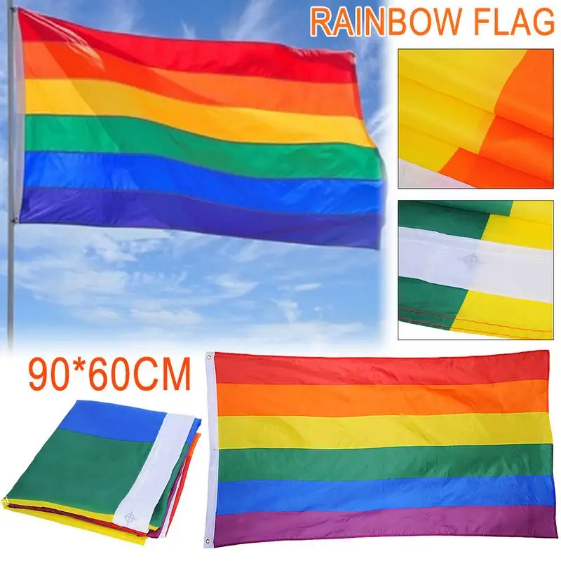 LGBT Rainbow Flag Lesbian Gay Parade Banner Pride Flags Polyester Colorful Rainbows LES Flag Party Streamers Supplies Decoration
LGBT Rainbow Flag Lesbian Gay Parade Banner Pride Flags Polyester Colorful Rainbows LES Flag Party Streamers Supplies Decoration