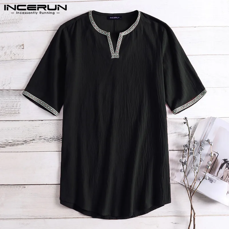 Medieval Men Vikings Knight Cavalier Tunic Renaissance Warrior Clothing Cotton Short Sleeve Shirts Men Cosplay Costumes INCERUN
Medieval Men Vikings Knight Cavalier Tunic Renaissance Warrior Clothing Cotton Short Sleeve Shirts Men Cosplay Costumes INCERUN