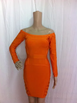 2 Colors Women's Orange Red Long Sleeve Off The Shoulder Bnadge Dress Celebrity Cute Bandage Dress
2 Colors Women's Orange Red Long Sleeve Off The Shoulder Bnadge Dress Celebrity Cute Bandage Dress