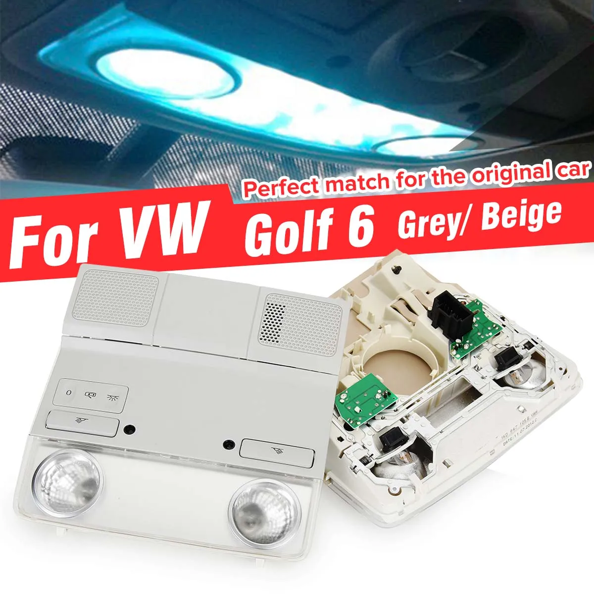 Interior Dome Reading Light Lamp Front Roof With Red Light For Volkswagen VW Golf6
Interior Dome Reading Light Lamp Front Roof With Red Light For Volkswagen VW Golf6