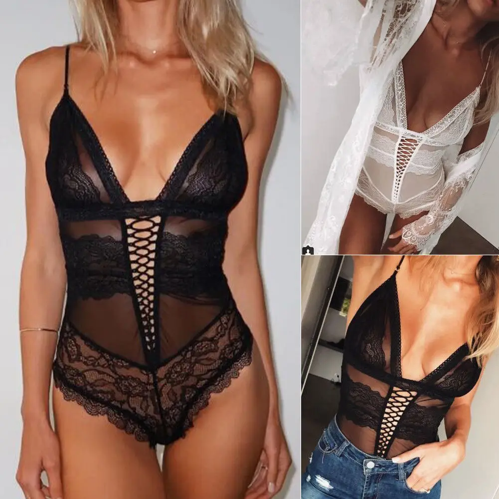 2019 Sexy Sleeveless Lingerie Bodysuit Women Underwear Stretch Lace Bodysuits Leotard Tops Exotic Backless Jumpsuit
2019 Sexy Sleeveless Lingerie Bodysuit Women Underwear Stretch Lace Bodysuits Leotard Tops Exotic Backless Jumpsuit
