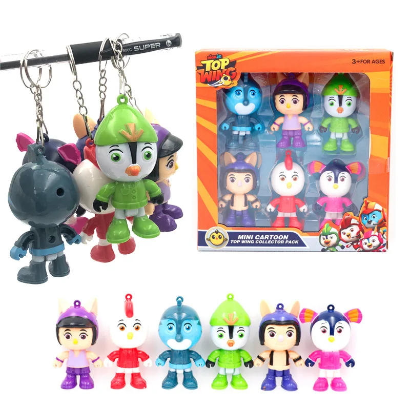 New 6Pcs/Set Top Wings Cartoon Figure Boxing Toys PVC Action Swift Rod Penny Brody Figure Dolls Juguetes 8CM For Children
New 6Pcs/Set Top Wings Cartoon Figure Boxing Toys PVC Action Swift Rod Penny Brody Figure Dolls Juguetes 8CM For Children