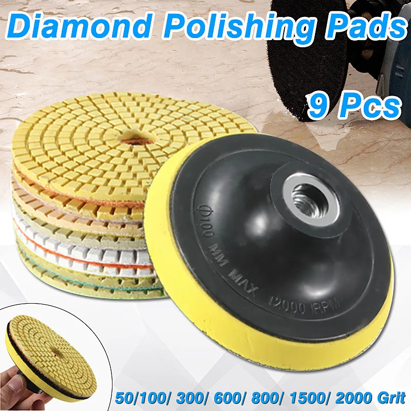 9pcs 4 Inch 50-3000 Grit Diamond Polishing Pads Set with Self-Adhesive Disc Polishing Tool
9pcs 4 Inch 50-3000 Grit Diamond Polishing Pads Set with Self-Adhesive Disc Polishing Tool