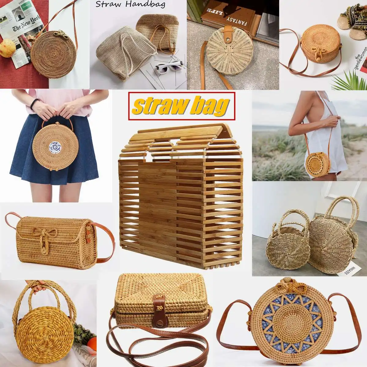 Straw Bag Handbags Women Summer Rattan Bag Handmade Woven Beach Circle Bohemia Handbag 2019 New Fashion
Straw Bag Handbags Women Summer Rattan Bag Handmade Woven Beach Circle Bohemia Handbag 2019 New Fashion