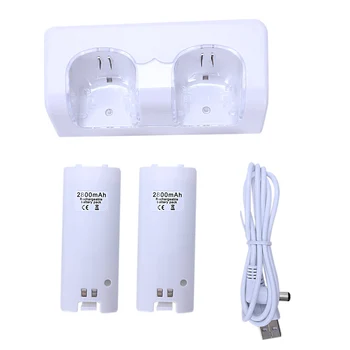 2 Port + 2 battery 2800mAh Station of Charger Plastic charging station for Nintendo Wii WIIMOTE HANDLE
2 Port + 2 battery 2800mAh Station of Charger Plastic charging station for Nintendo Wii WIIMOTE HANDLE