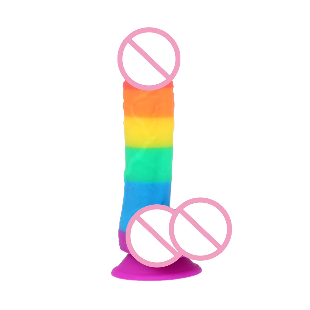 Rainbow Realistic Dildo Penis Super Huge Big With Suction Cup Sex Toys for Woman Female Masturbation faloimitator Products|Дилдо| |