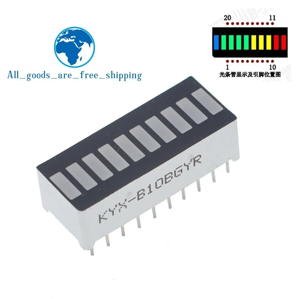 TZT 10 grid digital segment LED light bar super bright 2 red+3 yellow+4 green+1 blue light flat tube B10BRYGB
TZT 10 grid digital segment LED light bar super bright 2 red+3 yellow+4 green+1 blue light flat tube B10BRYGB