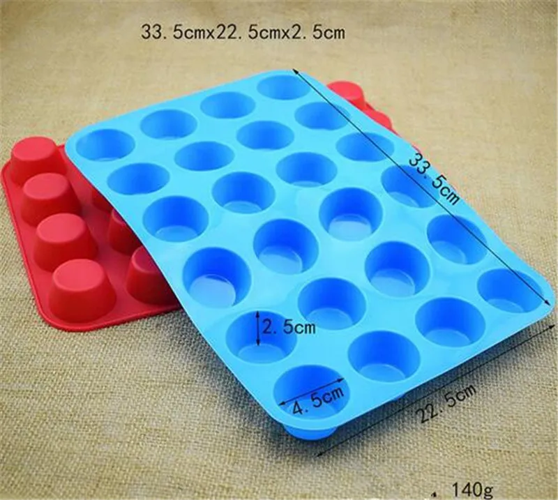 

Hot 100pcs Mini Muffin Cup 24 Cavity Silicone Soap Cookies Cupcake Bakeware Pan Tray Mould Home DIY Cake Mold