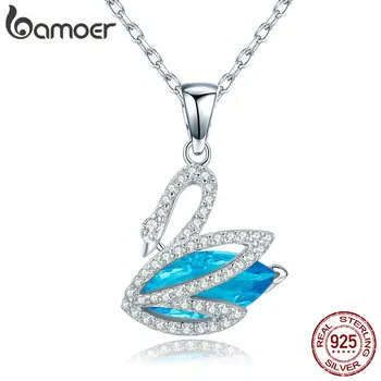BAMOER Romantic New 925 Sterling Silver Blue CZ & Elegant Swan Pendant Necklaces for Women Sterling Silver Jewelry Collar SCN303
BAMOER Romantic New 925 Sterling Silver Blue CZ & Elegant Swan Pendant Necklaces for Women Sterling Silver Jewelry Collar SCN303