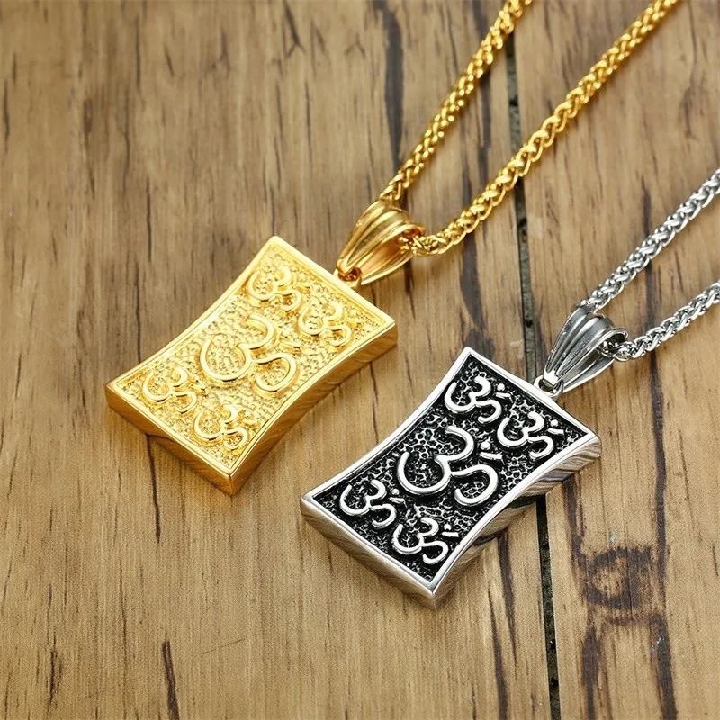 Mens Sporty AUM Necklace Punk Stainless Steel OM Tag Pendant colar masculino Free Chain 24"
Mens Sporty AUM Necklace Punk Stainless Steel OM Tag Pendant colar masculino Free Chain 24"
