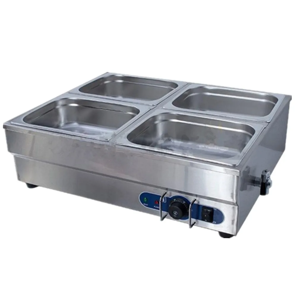 

Stainless steel table-top 4 pots electric cooking snack equipment bain marie buffet food warmer heating oven electric pool soup