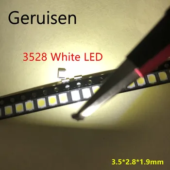 1210 white 3528 SMD LED bright white light-emitting diodes 5000-7000k 6-7lm 2000-2200mcd 2.8-3.6v 3528 Cool white 3000PCS/LOT
1210 white 3528 SMD LED bright white light-emitting diodes 5000-7000k 6-7lm 2000-2200mcd 2.8-3.6v 3528 Cool white 3000PCS/LOT