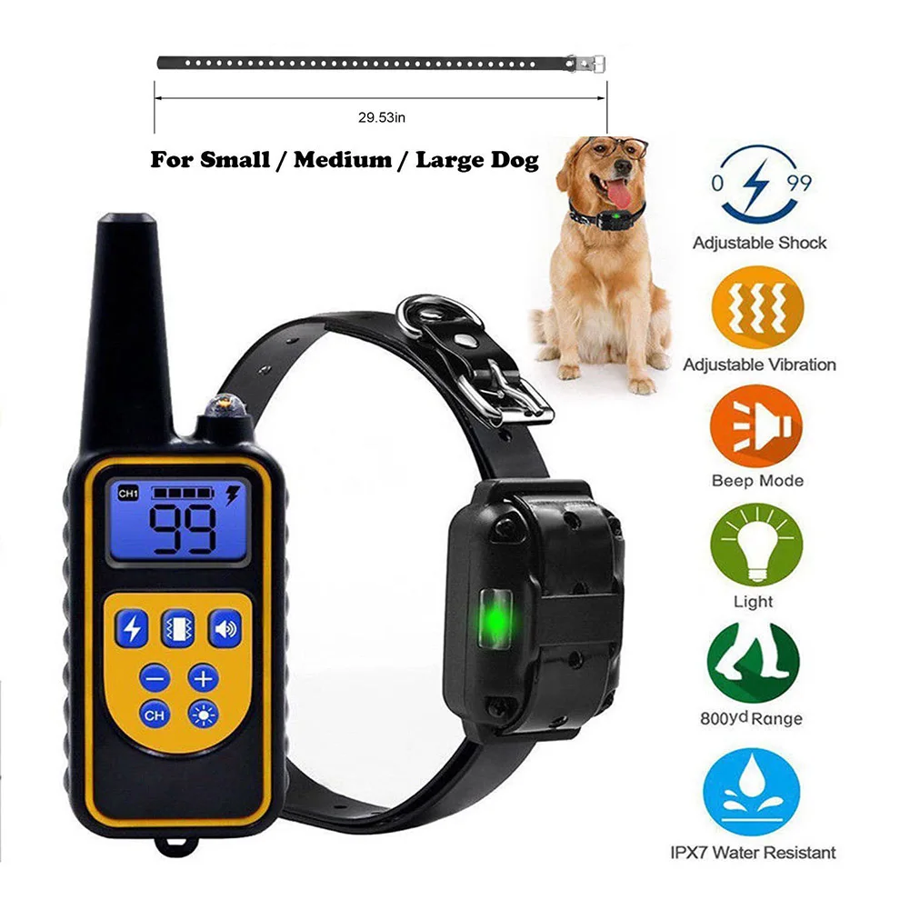 Electric Dog Shock Collar with Remote Waterproof Device for Large Pets Dogs Training WXV Sale
Electric Dog Shock Collar with Remote Waterproof Device for Large Pets Dogs Training WXV Sale