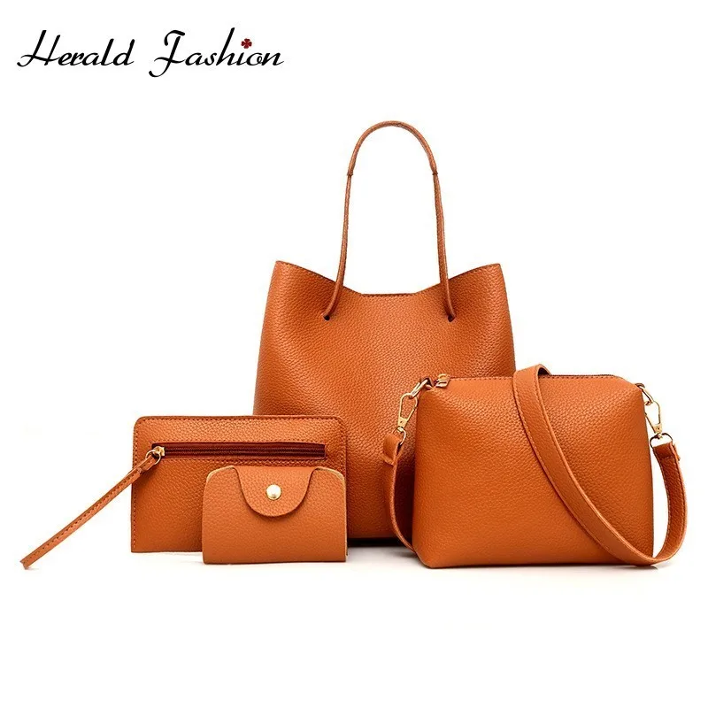 Herald Fashion Large 4pcs/set Women Composite Handbag Quality Soft Leather Female Shoulder Bag Casual Ladies' Messenger Tote Bag
Herald Fashion Large 4pcs/set Women Composite Handbag Quality Soft Leather Female Shoulder Bag Casual Ladies' Messenger Tote Bag