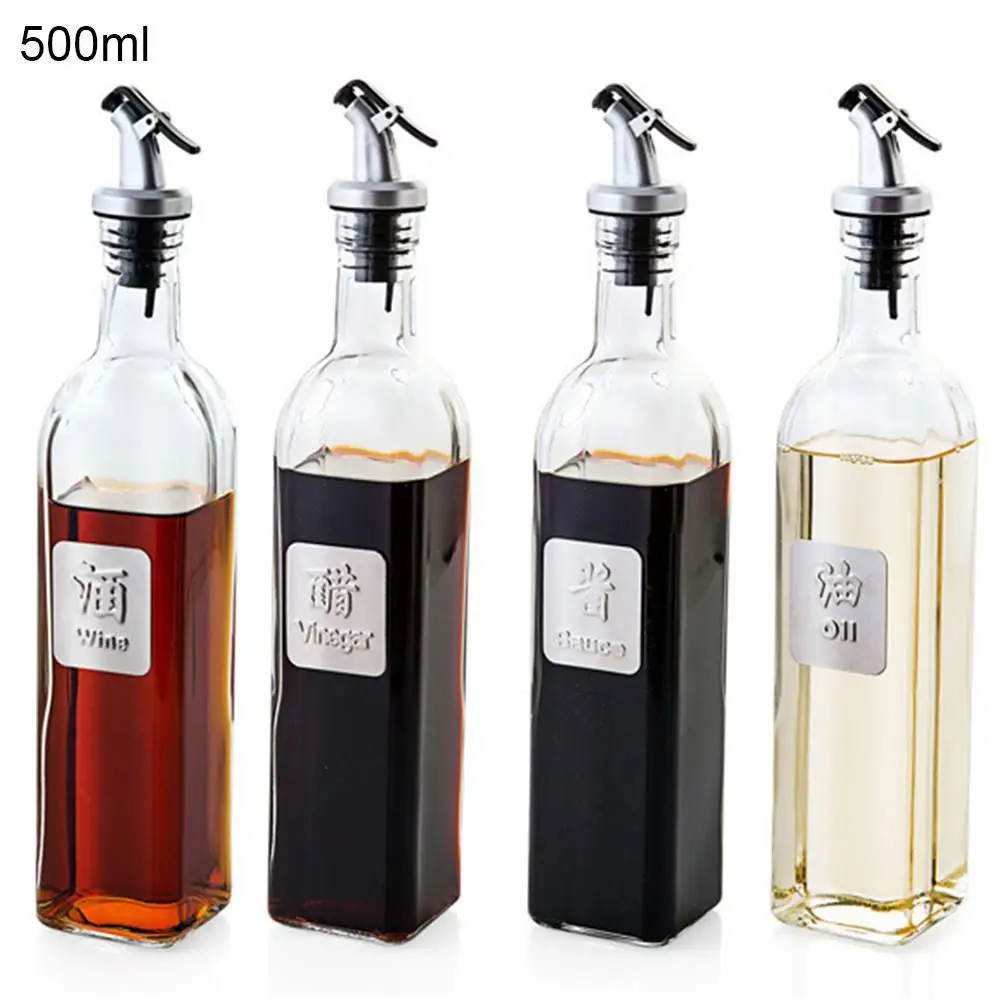500ML Kitchen Condiment Container Leak Proof Glass Olive Oil Bottle Soy Sauce Dispenser Vinegar Bottle Pourer
500ML Kitchen Condiment Container Leak Proof Glass Olive Oil Bottle Soy Sauce Dispenser Vinegar Bottle Pourer