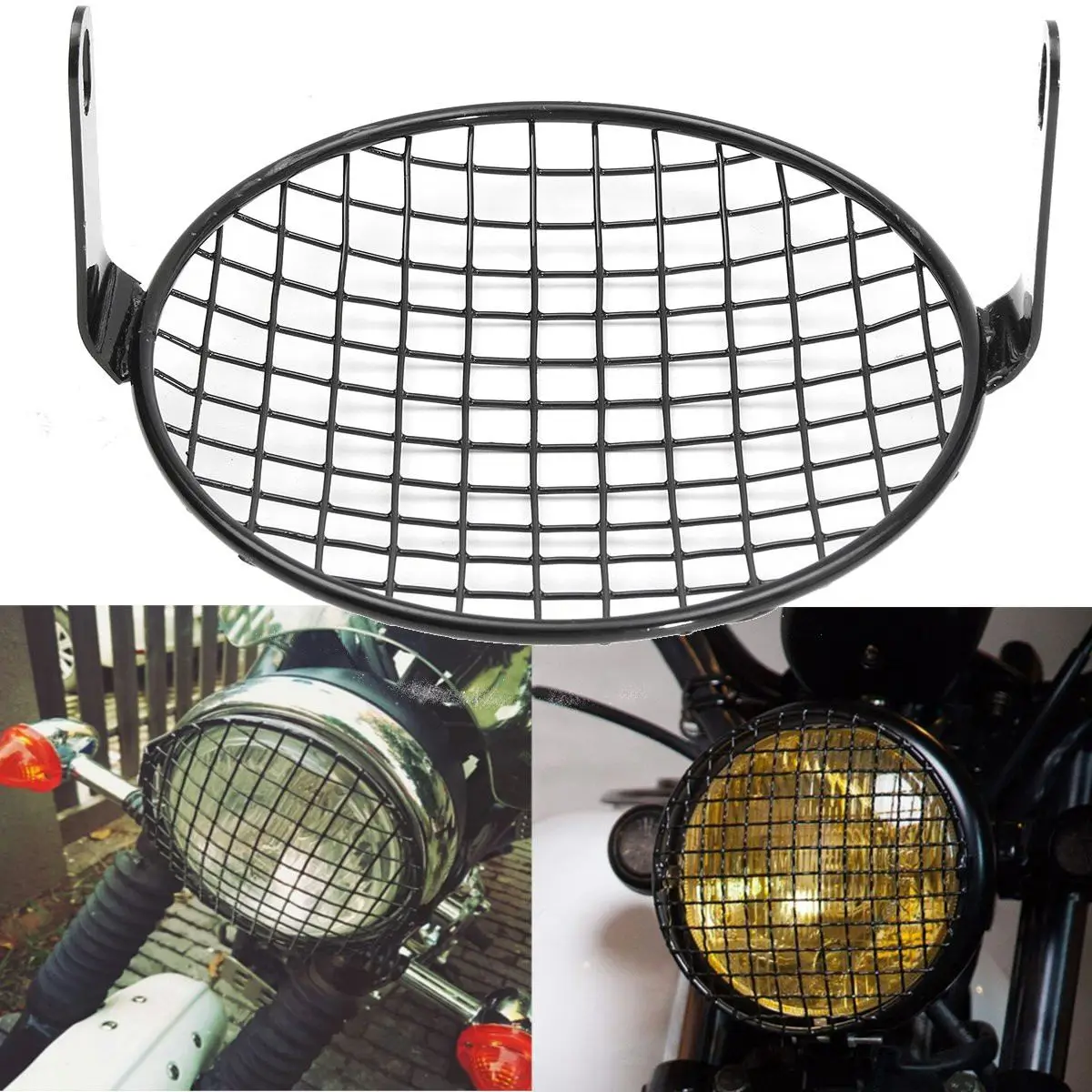 6.4 Inch Front Motorcycle Headlight Mesh Grill Mask Steel Retro Head Lamp Cover Mount Protector Guard For Honda for Bobber CB
6.4 Inch Front Motorcycle Headlight Mesh Grill Mask Steel Retro Head Lamp Cover Mount Protector Guard For Honda for Bobber CB