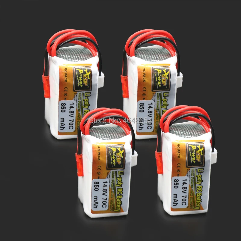 ZOP Power LiPo Battery 4pcs 14.8V 850mAh 70C 4S XT30 Plug JST Plug For RC Quadcopter Drone Helicopter Car Airplane
ZOP Power LiPo Battery 4pcs 14.8V 850mAh 70C 4S XT30 Plug JST Plug For RC Quadcopter Drone Helicopter Car Airplane