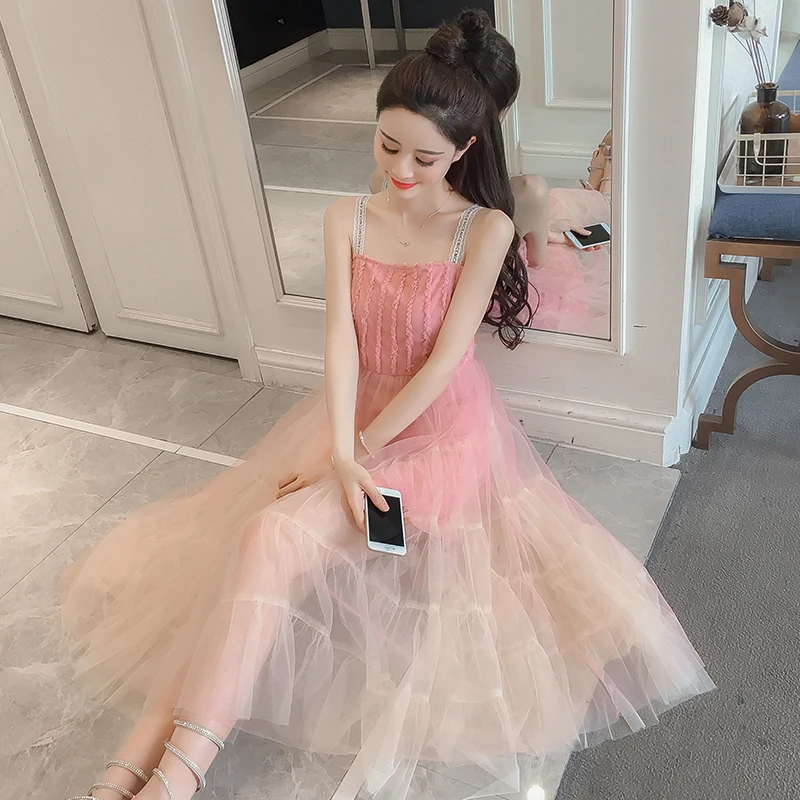 Lolita style 2018 summer new women's dress off shoulder slash neck sleeveless ruffles mesh sexy fairy temperament dresses female
Lolita style 2018 summer new women's dress off shoulder slash neck sleeveless ruffles mesh sexy fairy temperament dresses female