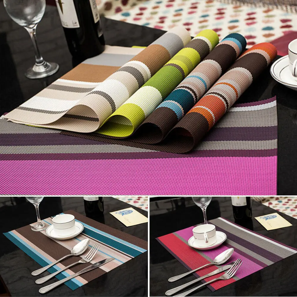 New Pvc Striped Insulation Kitchen Placemats Coasters Insulation Western Dining Table Colour Mats Sales
New Pvc Striped Insulation Kitchen Placemats Coasters Insulation Western Dining Table Colour Mats Sales