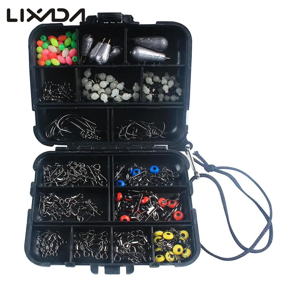 177pcs/lot Fishing Accessories Tools Including Crank Hooks Sinker Weights Swivels Snaps Connectors Beads With Tackle Box Set
177pcs/lot Fishing Accessories Tools Including Crank Hooks Sinker Weights Swivels Snaps Connectors Beads With Tackle Box Set