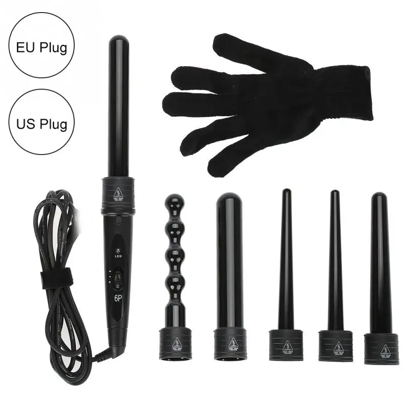 5/6 IN 1 Professional Interchangeable Hair Curling Iron Machine Ceramic Hair Curler Multi-size Roller With Heat Resistant Glove
5/6 IN 1 Professional Interchangeable Hair Curling Iron Machine Ceramic Hair Curler Multi-size Roller With Heat Resistant Glove
