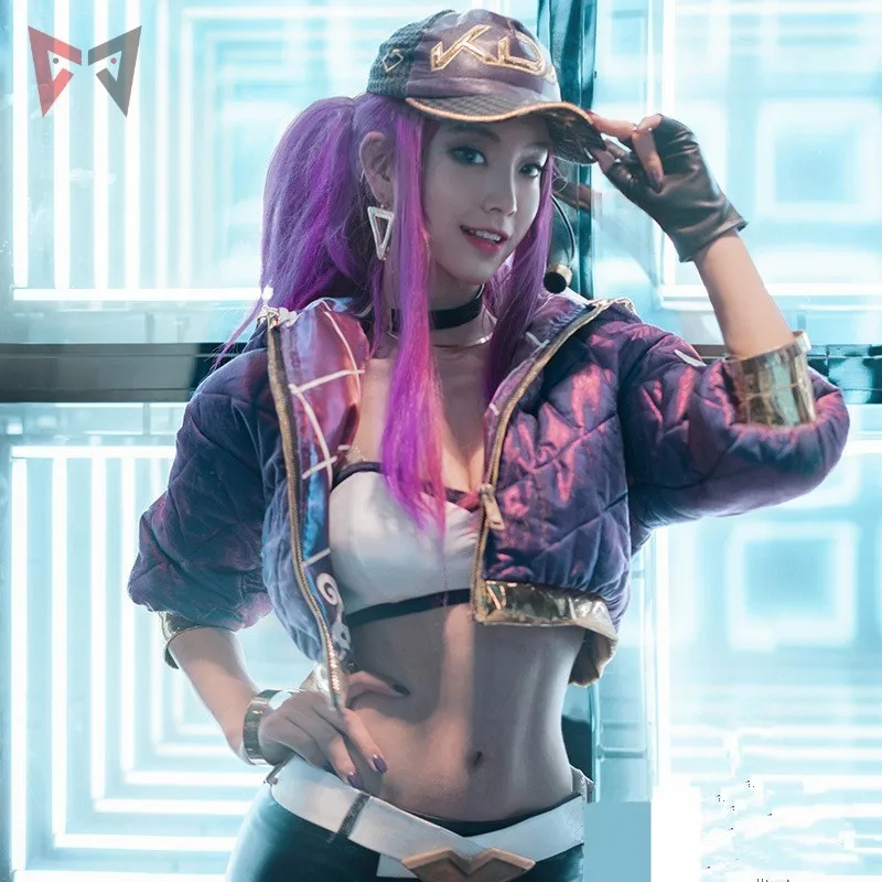 New fabric KDA Akali Cosplay Costume LOL game KDA Women Outfit Coat Pants Gloves Bag mask wig hat earrings big set
New fabric KDA Akali Cosplay Costume LOL game KDA Women Outfit Coat Pants Gloves Bag mask wig hat earrings big set