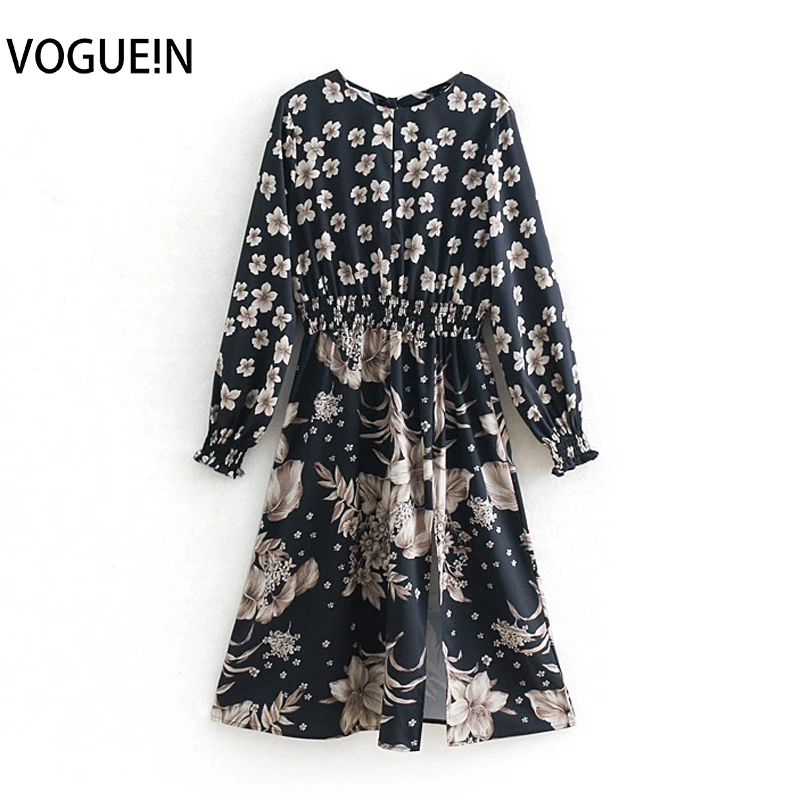 VOGUEIN New Womens Sexy O-Neck Floral Print Long Sleeve Bow Back Split Midi Dress Wholesale
VOGUEIN New Womens Sexy O-Neck Floral Print Long Sleeve Bow Back Split Midi Dress Wholesale